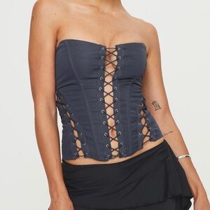 Princess Polly Eden Lace Up Corset Blue